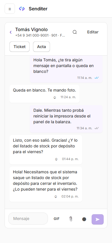 La conversación en un teléfono