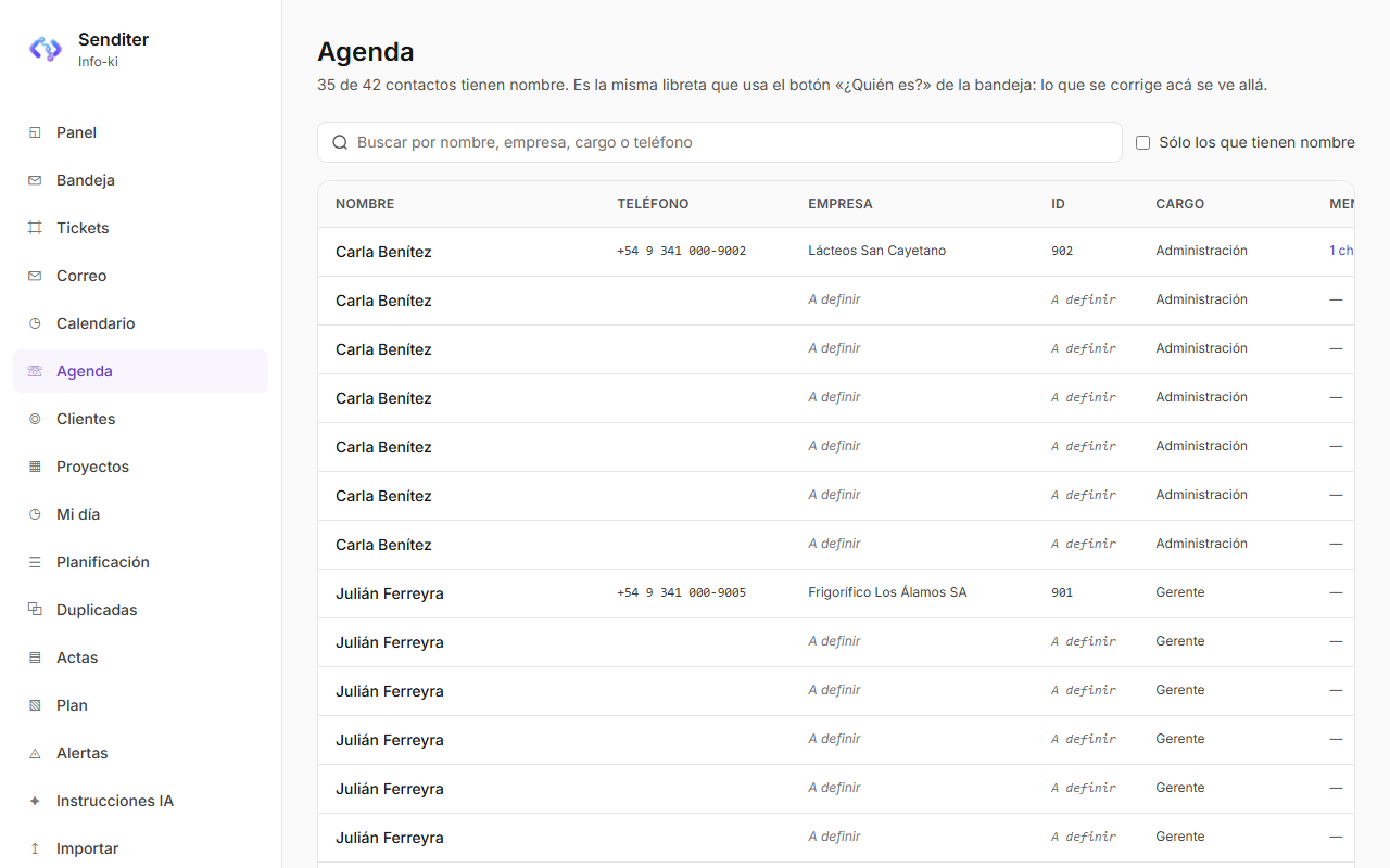 La agenda