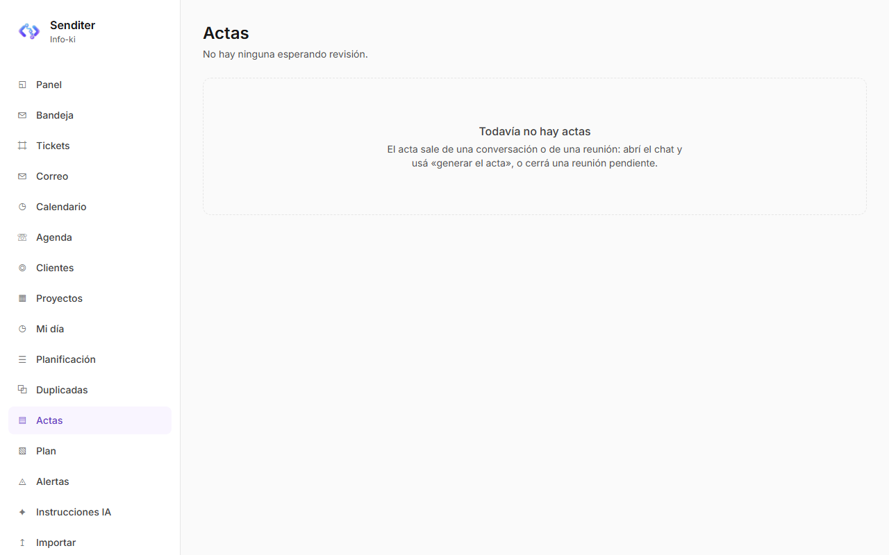 La lista de actas