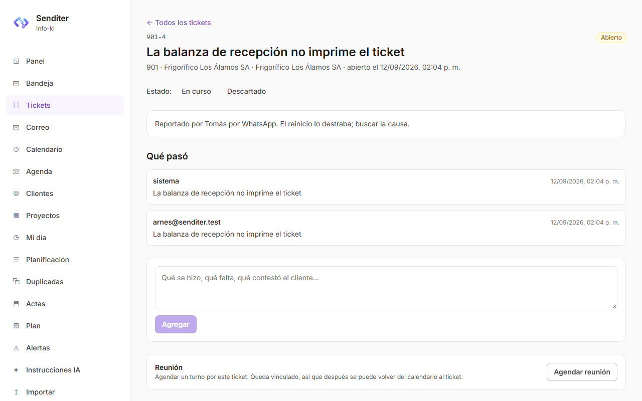 Un ticket abierto