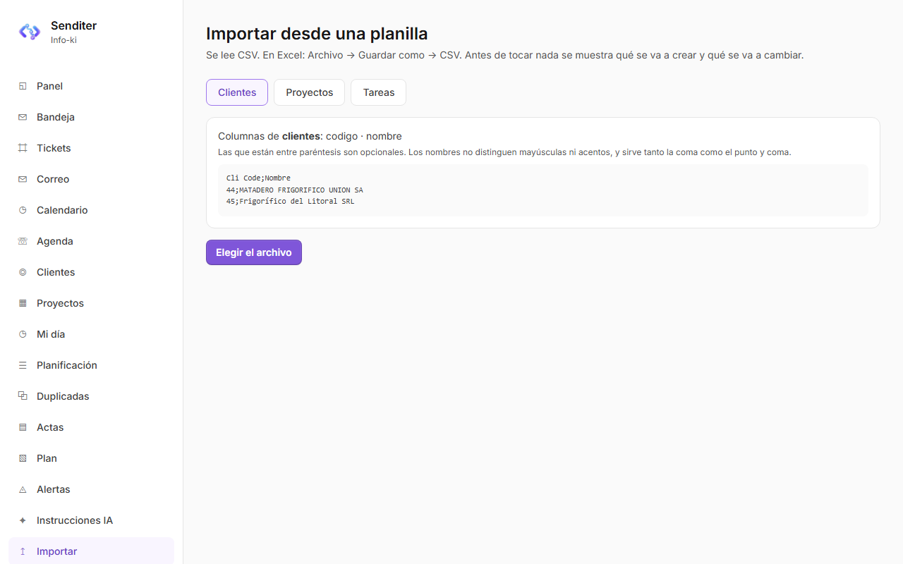 Importar desde una planilla
